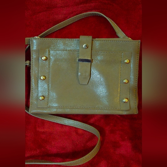 Botkier Olive Crossbody Bag with Gold Accents - Picture 1 of 9
